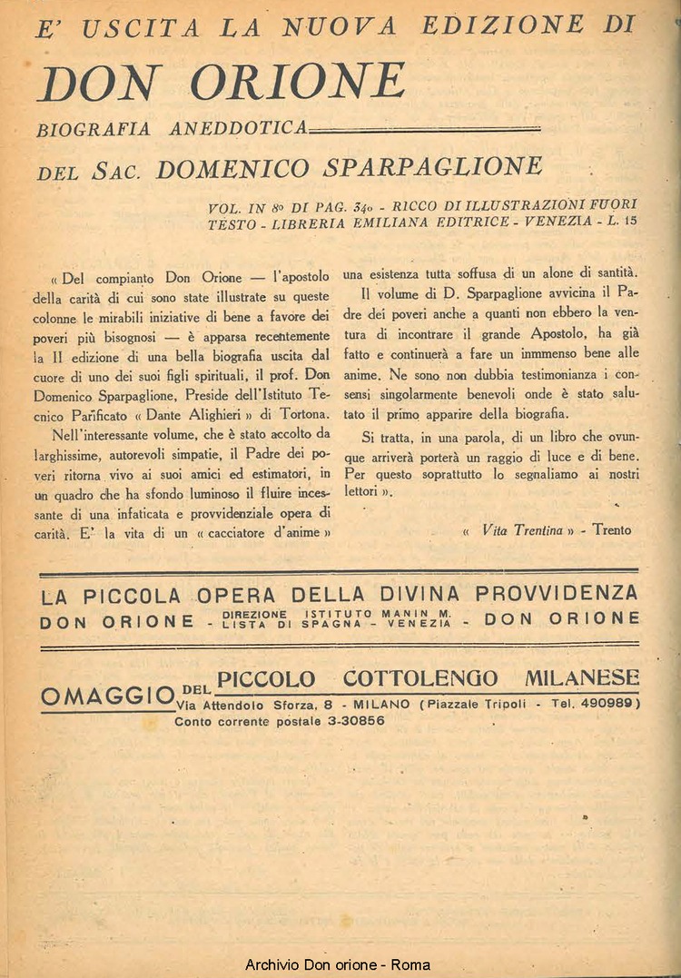 La piccola Opera della Divina Provvidenza, 38, 01, 01-01-1943, pagina 12