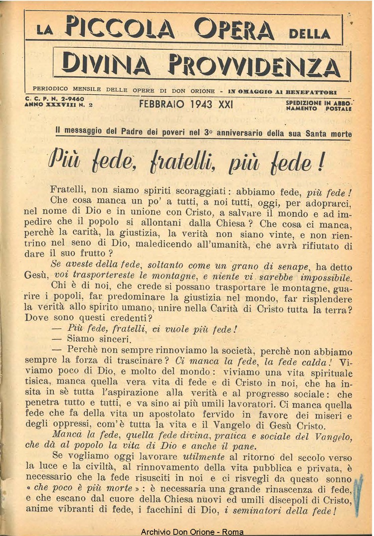 La piccola Opera della Divina Provvidenza, 38, 02, 01-02-1943, pagina 3