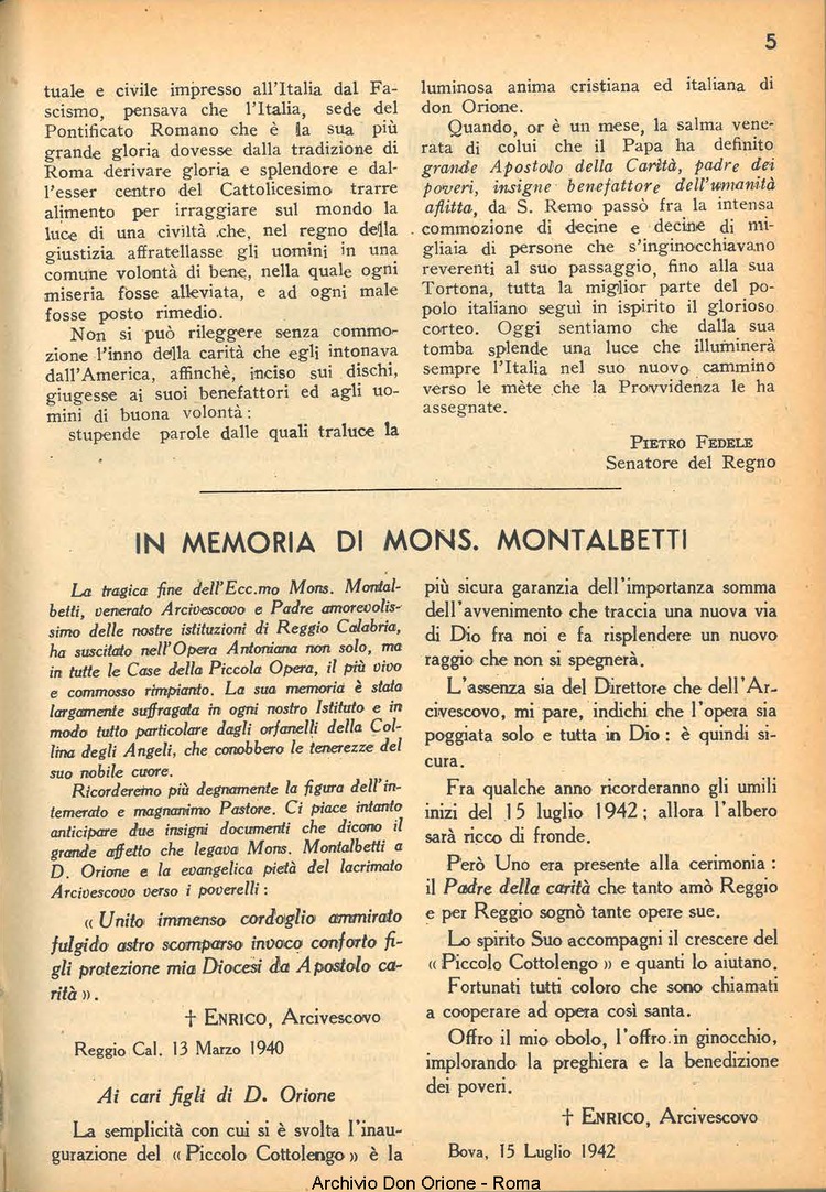 La piccola Opera della Divina Provvidenza, 38, 02, 01-02-1943, pagina 5