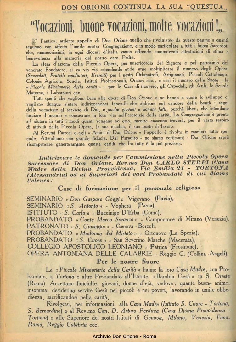 La piccola Opera della Divina Provvidenza, 38, 05, 01-05-1943, pagina 2