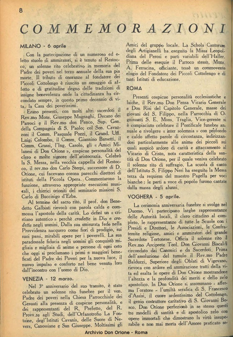 La piccola Opera della Divina Provvidenza, 38, 05, 01-05-1943, pagina 8