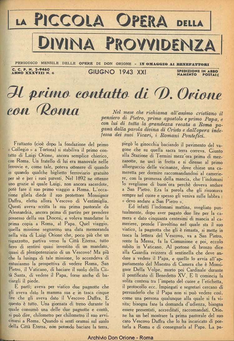 La piccola Opera della Divina Provvidenza, 38, 06, 01-06-1943, pagina 3