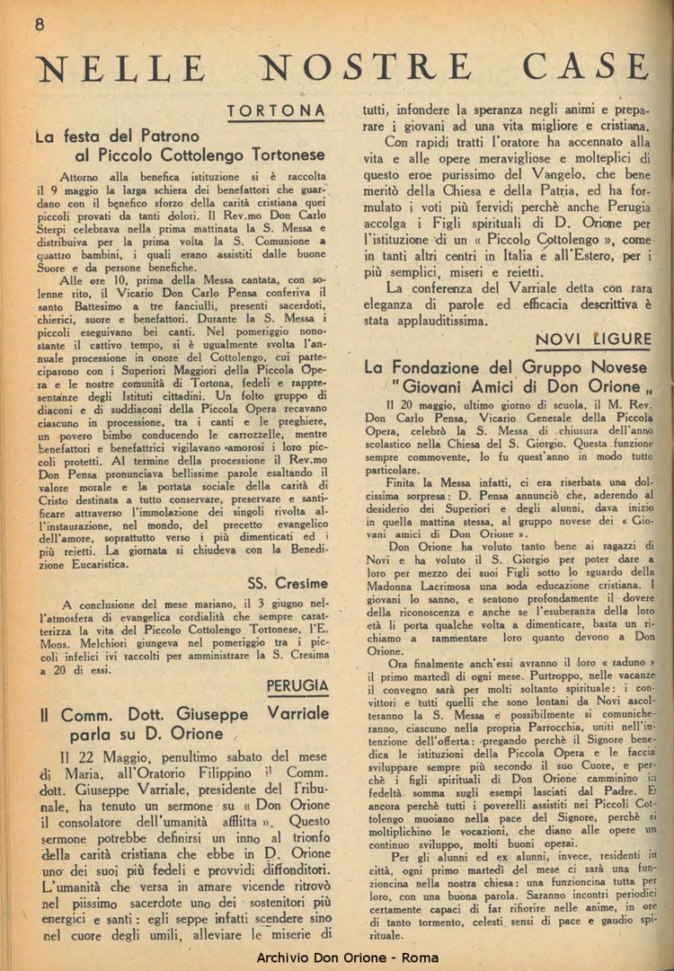 La piccola Opera della Divina Provvidenza, 38, 06, 01-06-1943, pagina 8