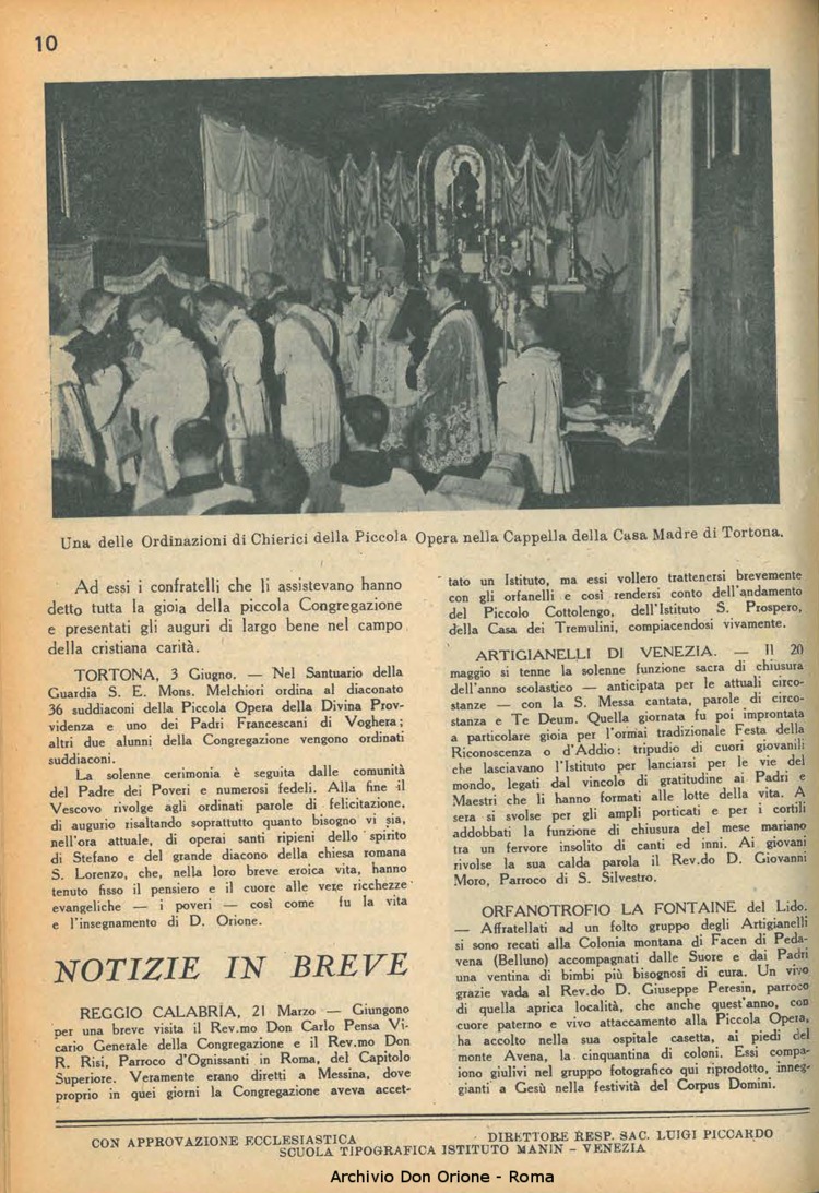 La piccola Opera della Divina Provvidenza, 38, 06, 01-06-1943, pagina 10