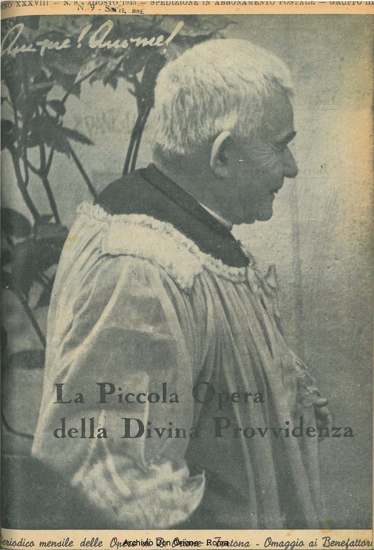 La piccola Opera della Divina Provvidenza, 38, 08_09, 01-08-1943, pagina 1