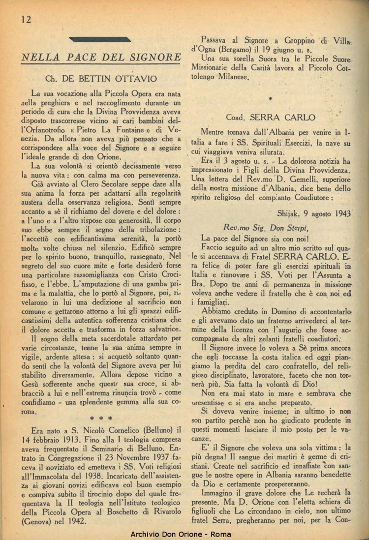 La piccola Opera della Divina Provvidenza, 38, 08_09, 01-08-1943, pagina 12