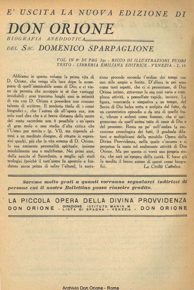 La piccola Opera della Divina Provvidenza, 38, 08_09, 01-08-1943, pagina 16