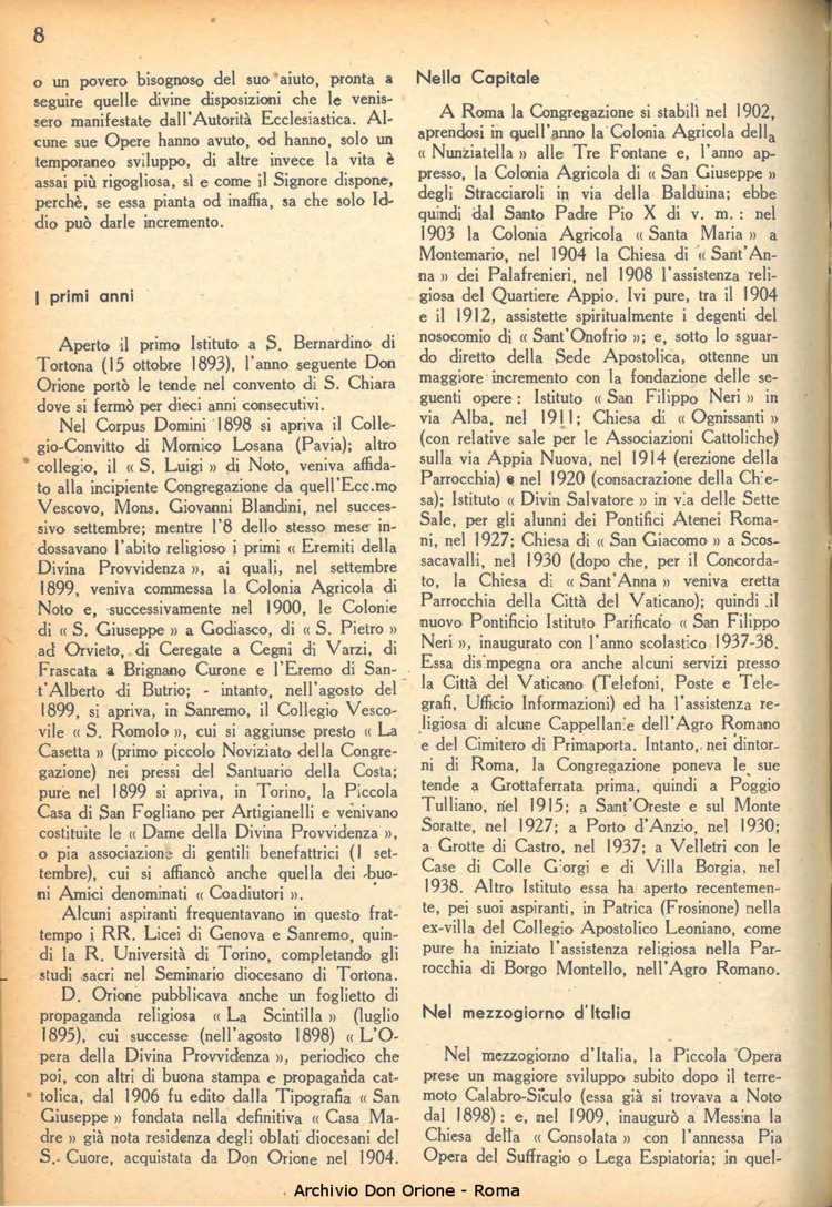 La piccola Opera della Divina Provvidenza, 38, 10, 01-12-1943, pagina 10
