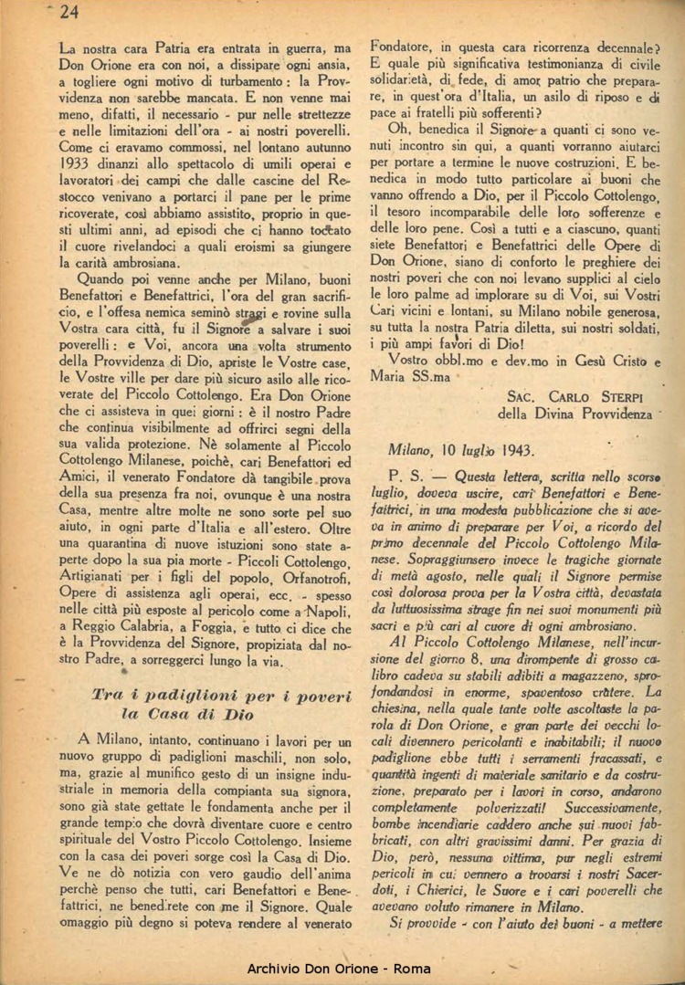 La piccola Opera della Divina Provvidenza, 38, 10, 01-12-1943, pagina 26