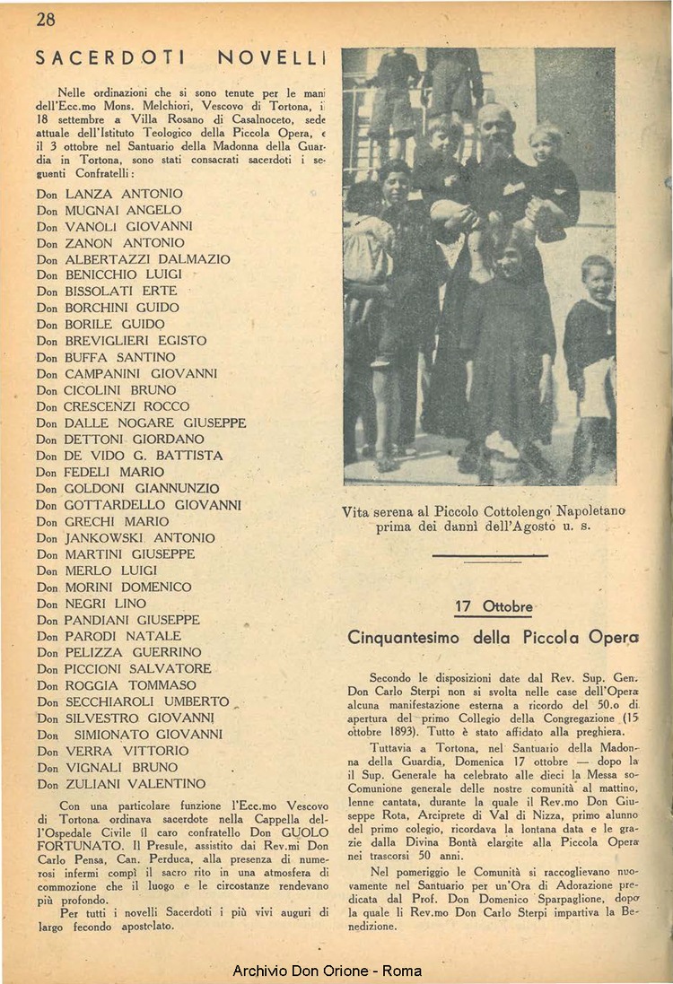 La piccola Opera della Divina Provvidenza, 38, 10, 01-12-1943, pagina 33