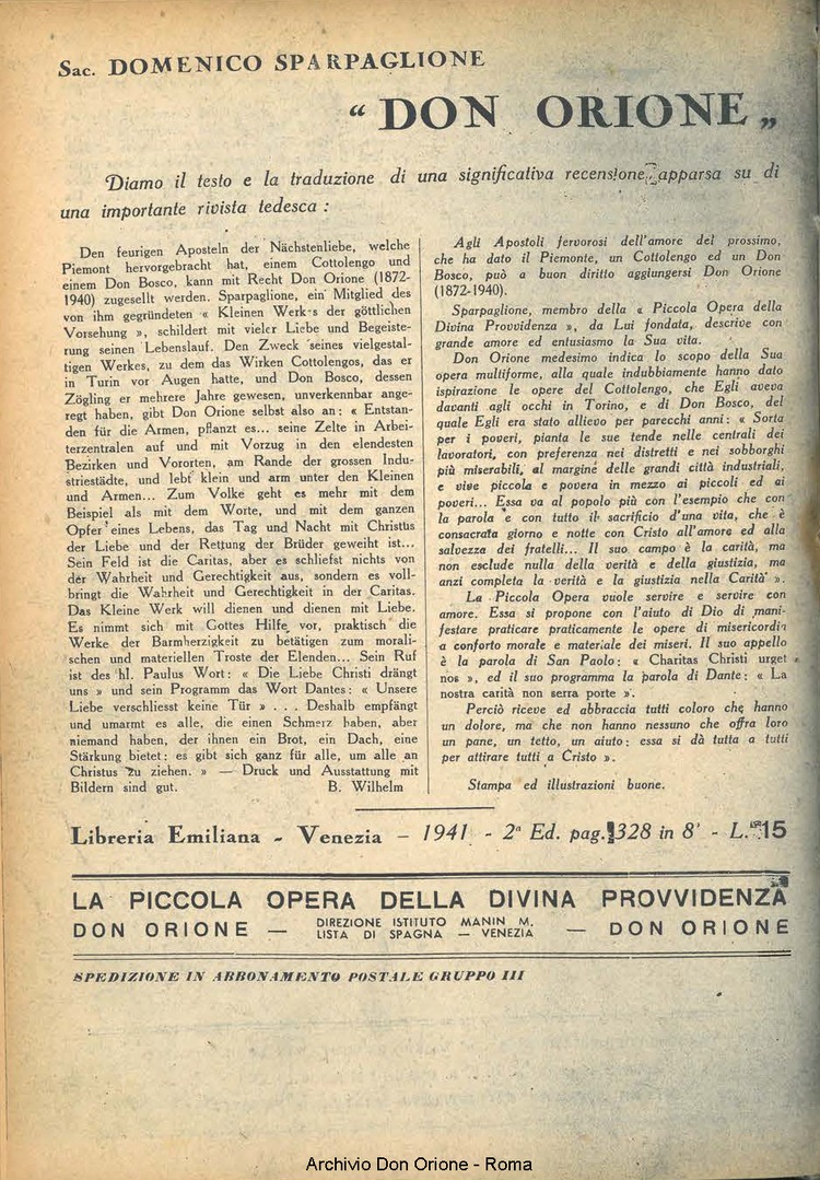 La piccola Opera della Divina Provvidenza, 39, 01, 1944, 01-02-1944, pagina 16