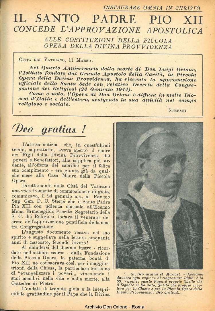 La piccola Opera della Divina Provvidenza, 39, 02, 1944, 01-04-1944, pagina 3