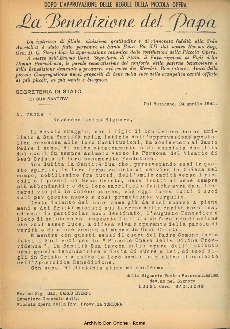 La piccola Opera della Divina Provvidenza, 39, 03, 1944, 01-06-1944, pagina 3