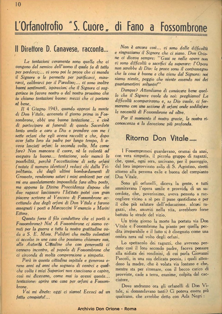 La piccola Opera della Divina Provvidenza, 39, 03, 1944, 01-06-1944, pagina 11