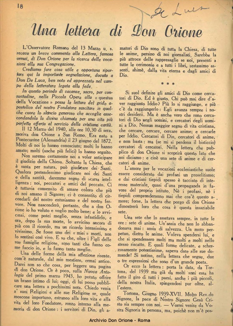 La piccola Opera della Divina Provvidenza, 39, 04, 1944, 01-12-1944, pagina 20