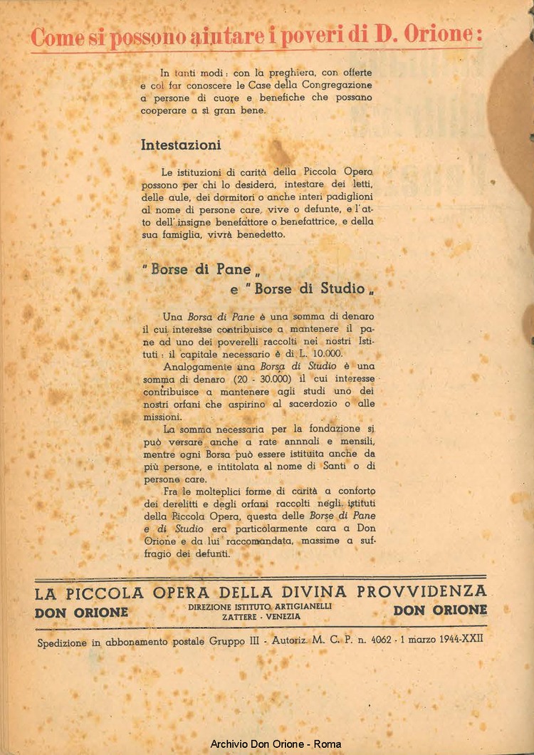 La piccola Opera della Divina Provvidenza, 39, 04, 1944, 01-12-1944, pagina 36