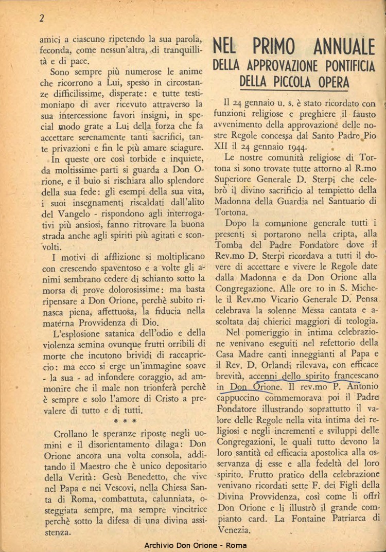 La piccola Opera della Divina Provvidenza, 39, 04, 1945, 01-04-1945, pagina 4
