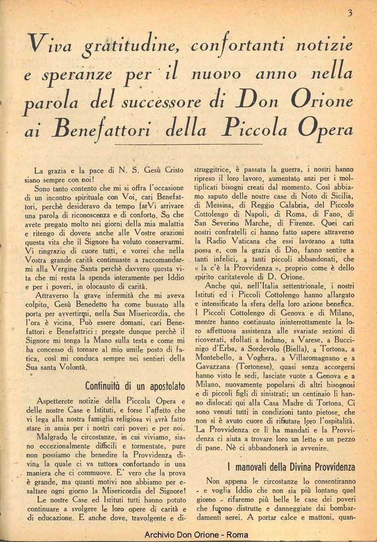 La piccola Opera della Divina Provvidenza, 39, 04, 1945, 01-04-1945, pagina 5