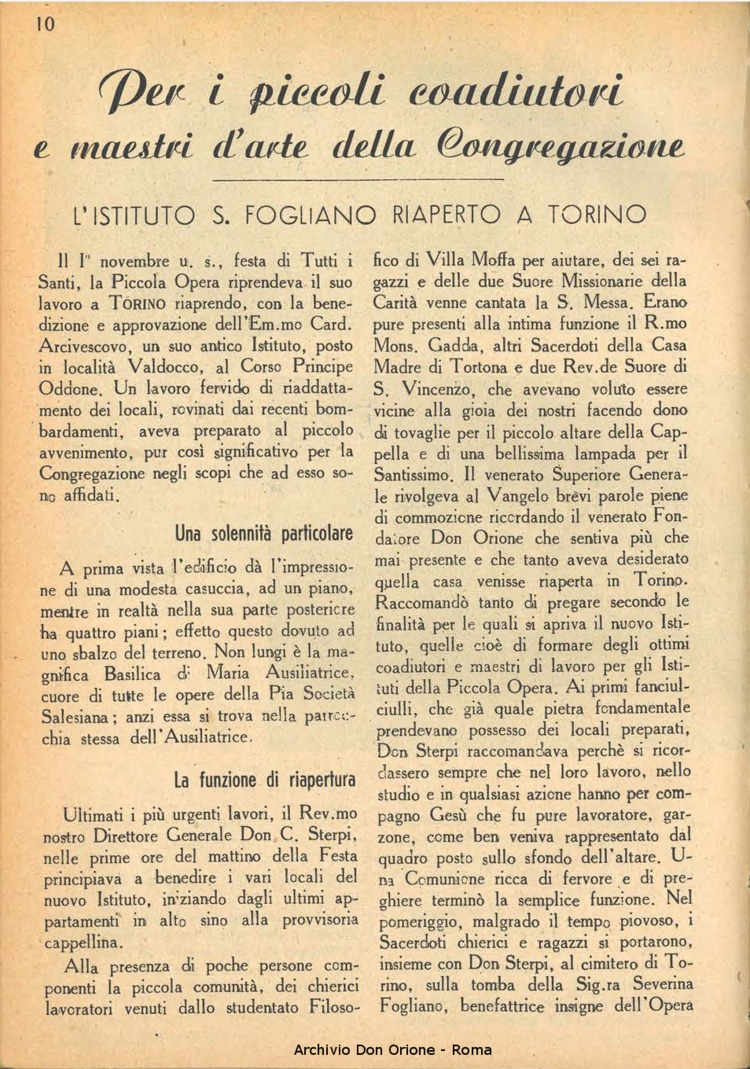 La piccola Opera della Divina Provvidenza, 39, 04, 1945, 01-04-1945, pagina 12