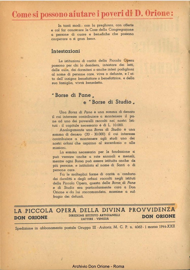 La piccola Opera della Divina Provvidenza, 39, 04, 1945, 01-04-1945, pagina 20