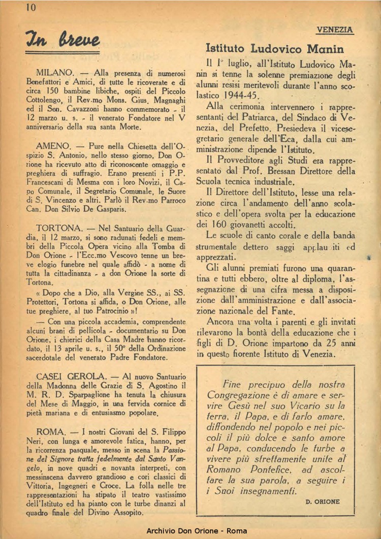 La piccola Opera della Divina Provvidenza, 39, 05, 1945, 01-08-1945, pagina 12