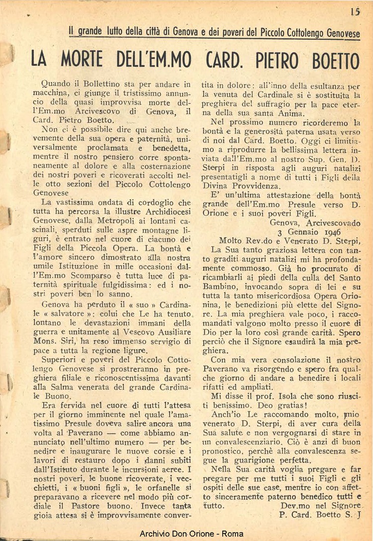 La piccola Opera della Divina Provvidenza, 40, 01_02, 01-02-1946, pagina 17