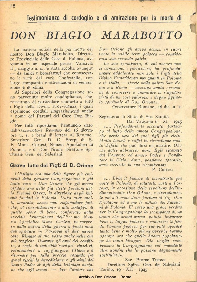 La piccola Opera della Divina Provvidenza, 40, 01_02, 01-02-1946, pagina 20