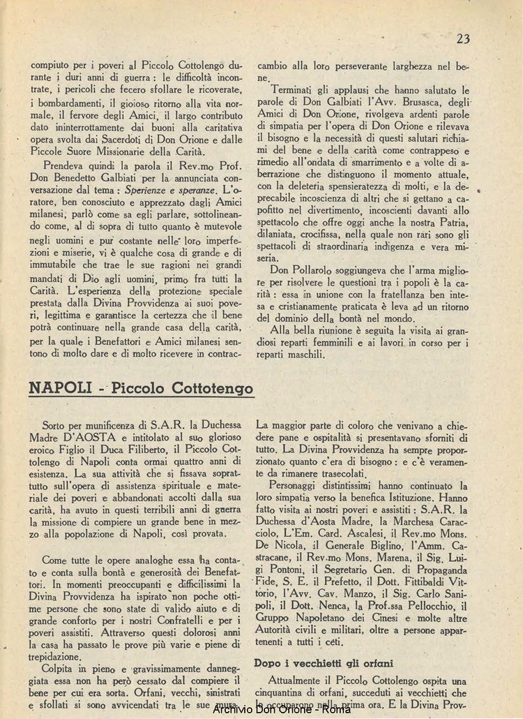 La piccola Opera della Divina Provvidenza, 40, 01_02, 01-02-1946, pagina 25