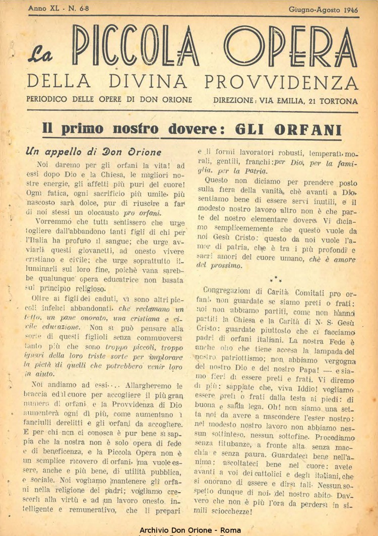 La piccola Opera della Divina Provvidenza, 40, 06_08, 01-08-1946, pagina 3