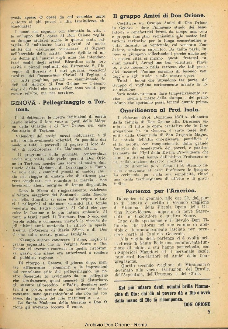 La piccola Opera della Divina Provvidenza, 41, 02, 01-02-1947, pagina 5