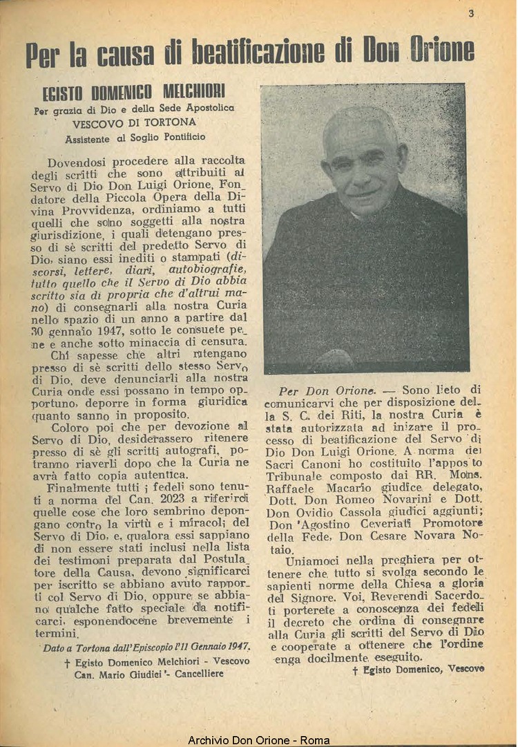 La piccola Opera della Divina Provvidenza, 41, 03, 01-03-1947, pagina 5