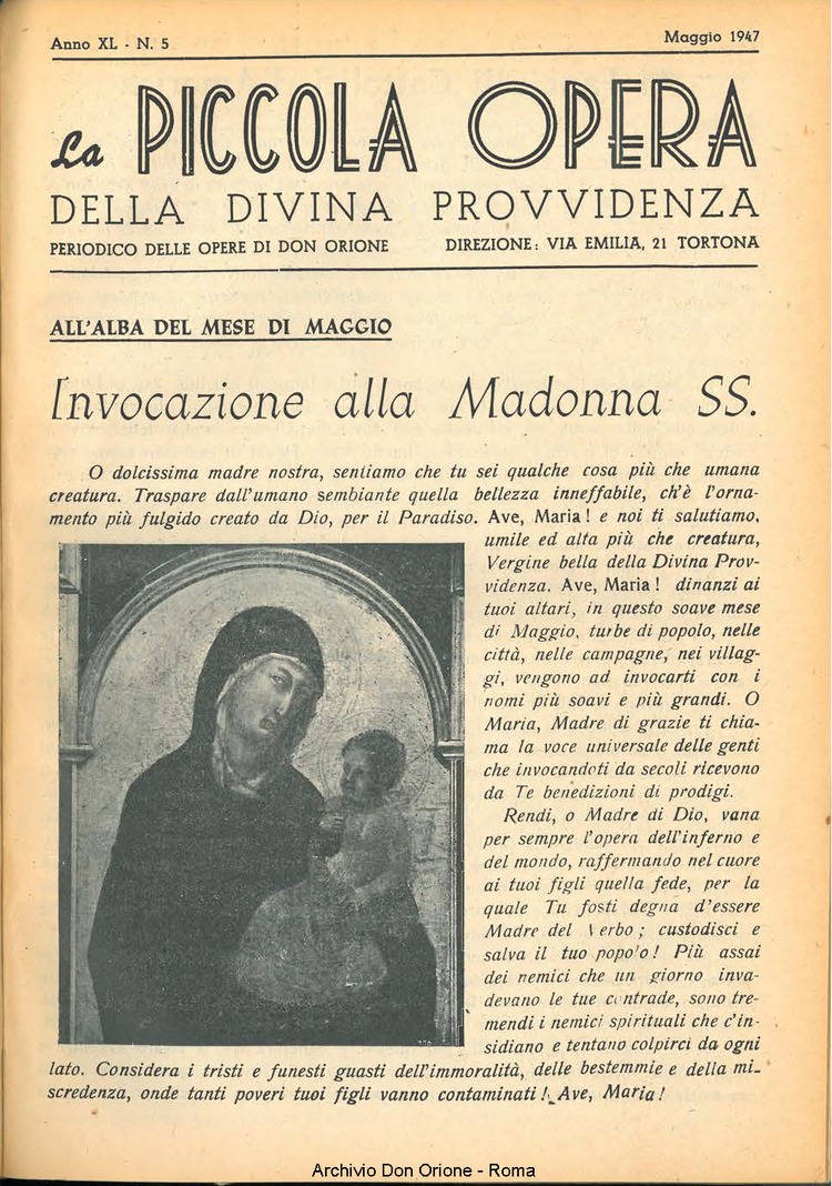 La piccola Opera della Divina Provvidenza, 41, 05, 01-05-1947, pagina 3