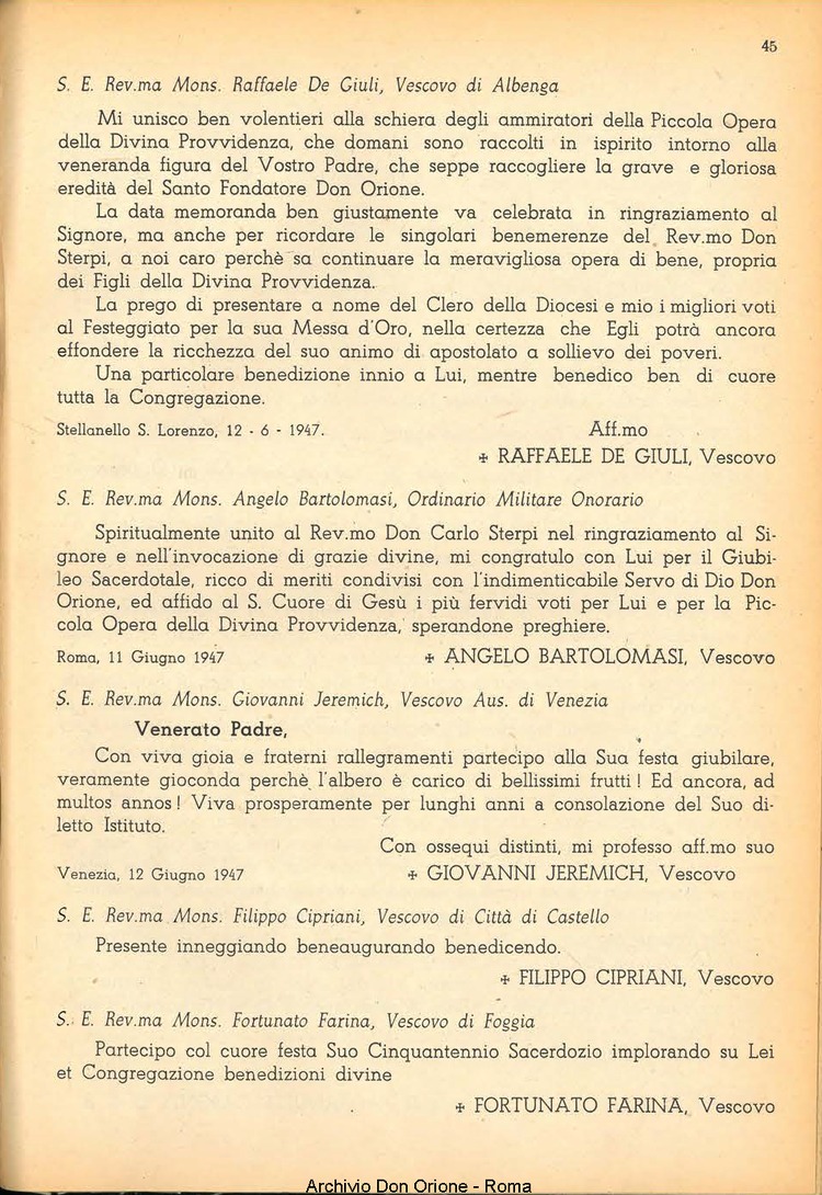 La piccola Opera della Divina Provvidenza, 41, 07, 01-07-1947, pagina 47