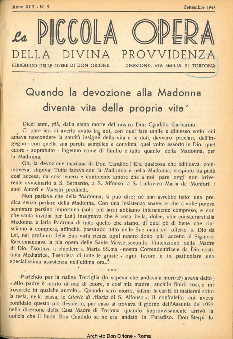 La piccola Opera della Divina Provvidenza, 41, 09, 01-09-1947, pagina 3