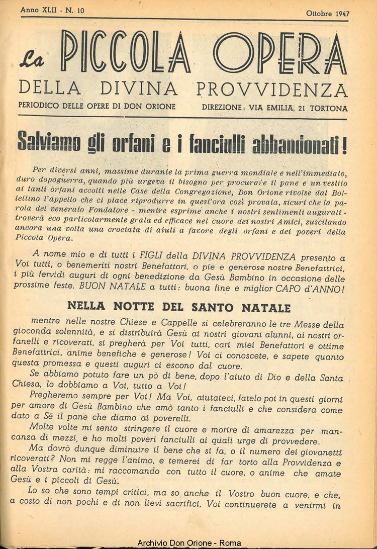 La piccola Opera della Divina Provvidenza, 42, 10, 01-10-1947, pagina 3