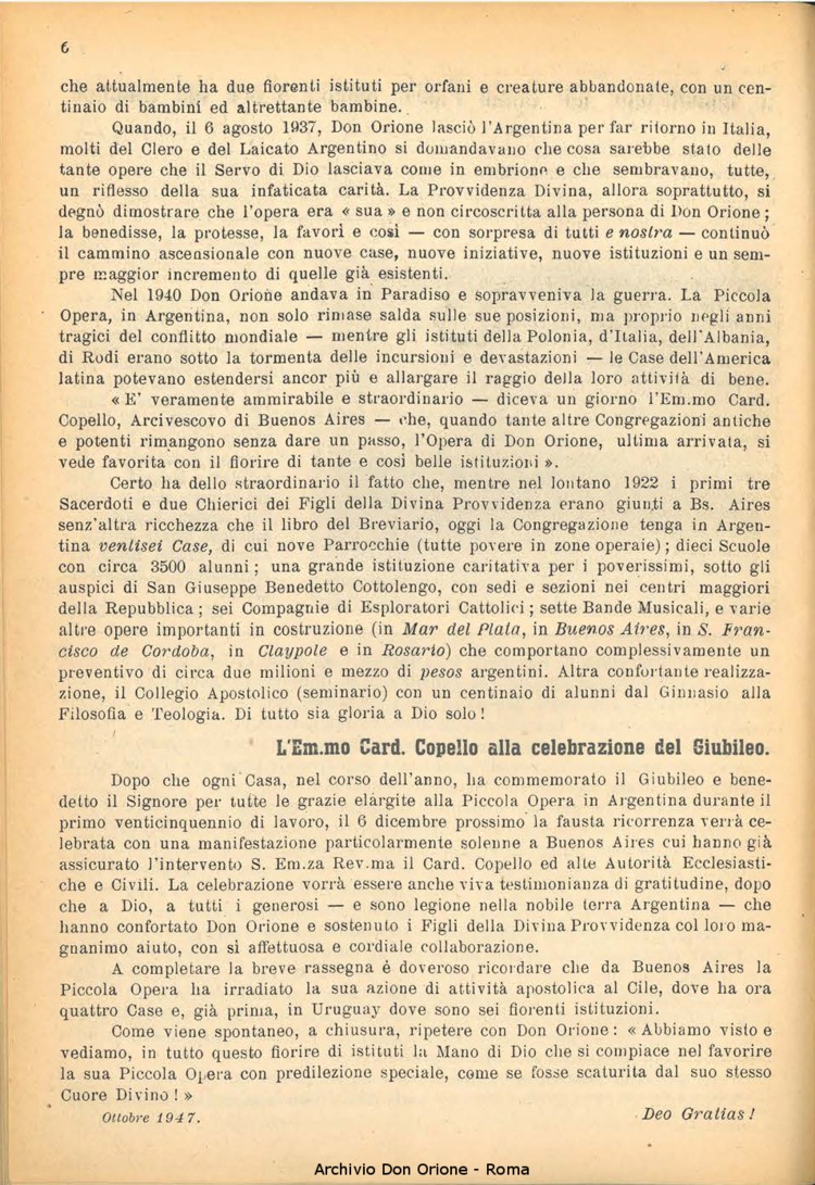 La piccola Opera della Divina Provvidenza, 42, 11, 01-11-1947, pagina 8