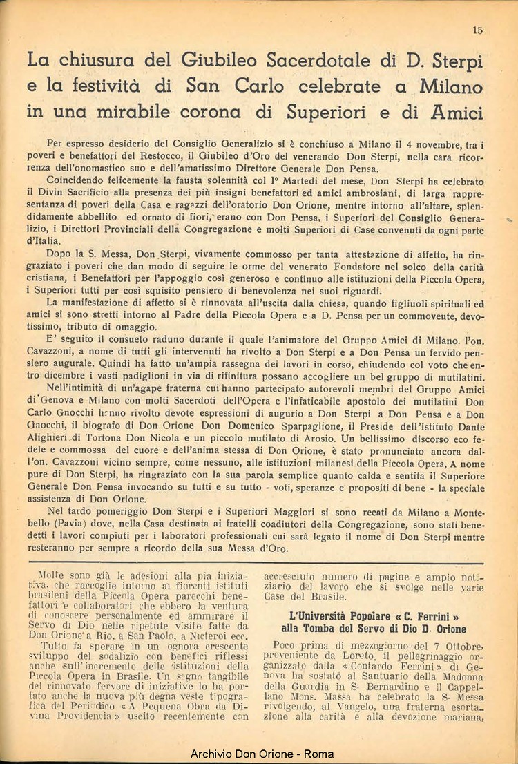 La piccola Opera della Divina Provvidenza, 42, 11, 01-11-1947, pagina 17