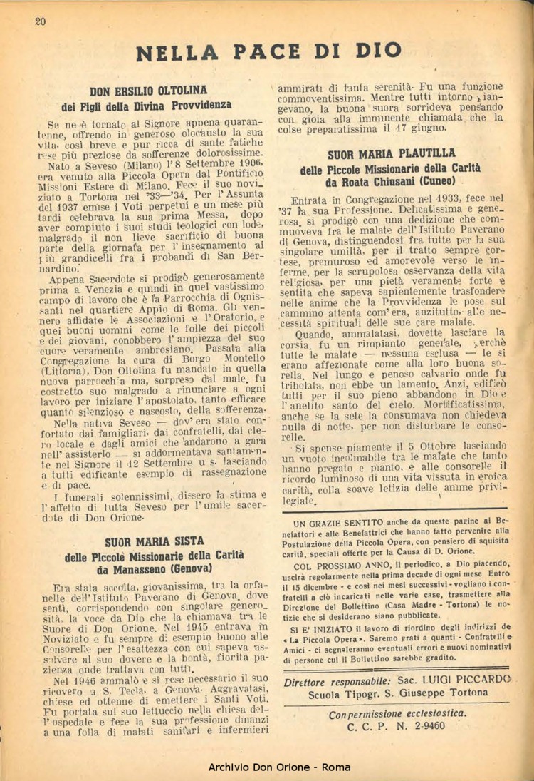 La piccola Opera della Divina Provvidenza, 42, 11, 01-11-1947, pagina 22