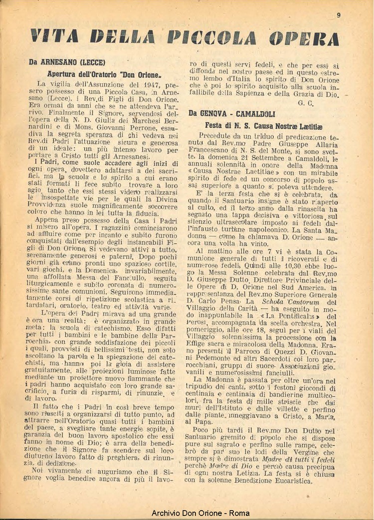 La piccola Opera della Divina Provvidenza, 43, 01, 01-01-1948, pagina 11
