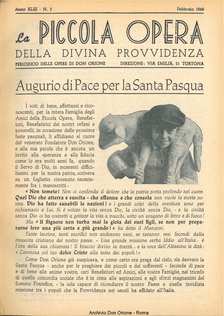 La piccola Opera della Divina Provvidenza, 43, 02, 01-02-1948, pagina 3