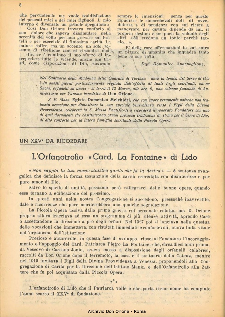 La piccola Opera della Divina Provvidenza, 43, 02, 01-02-1948, pagina 8