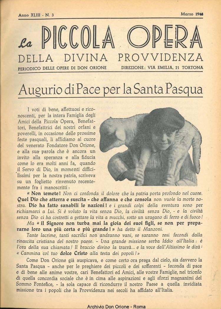 La piccola Opera della Divina Provvidenza, 43, 03, 01-03-1948, pagina 3