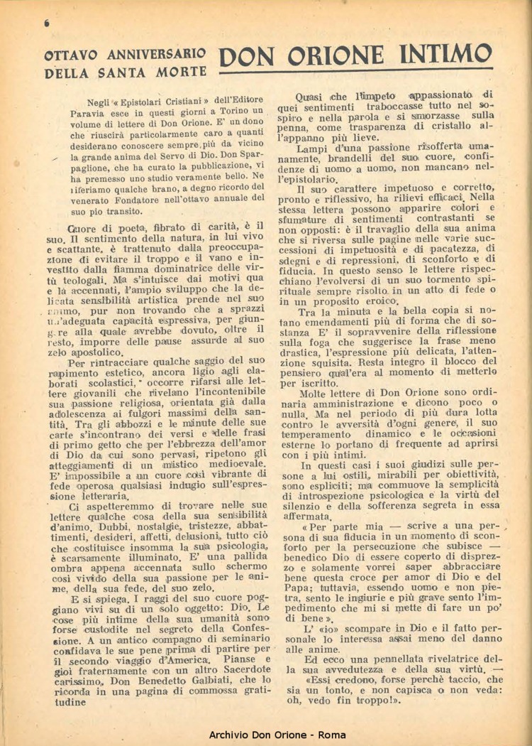 La piccola Opera della Divina Provvidenza, 43, 03, 01-03-1948, pagina 6