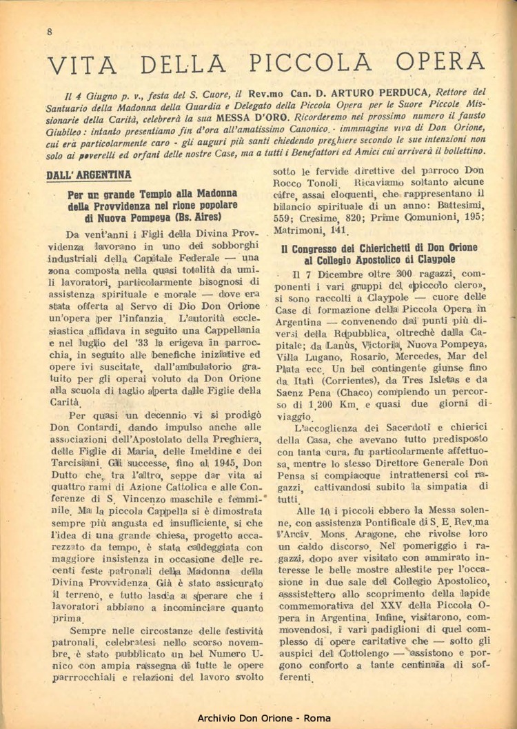 La piccola Opera della Divina Provvidenza, 43, 05, 01-05-1948, pagina 8