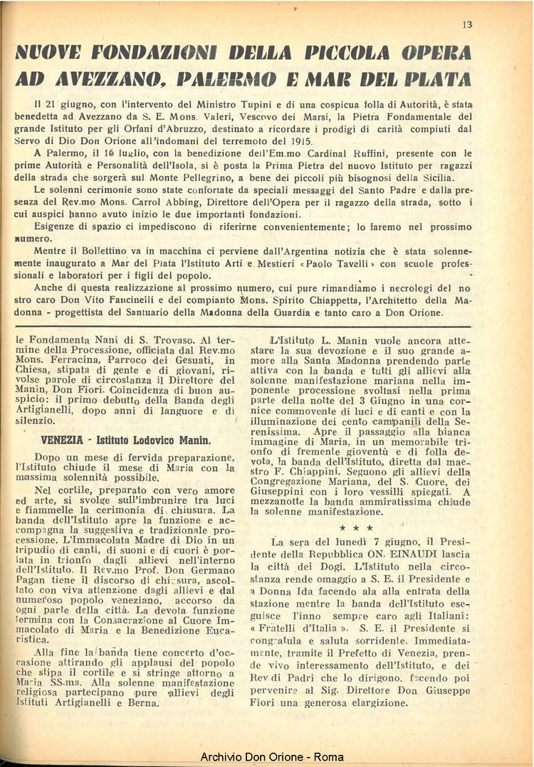 La piccola Opera della Divina Provvidenza, 43, 08, 01-08-1948, pagina 13