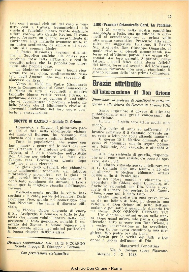 La piccola Opera della Divina Provvidenza, 43, 08, 01-08-1948, pagina 15
