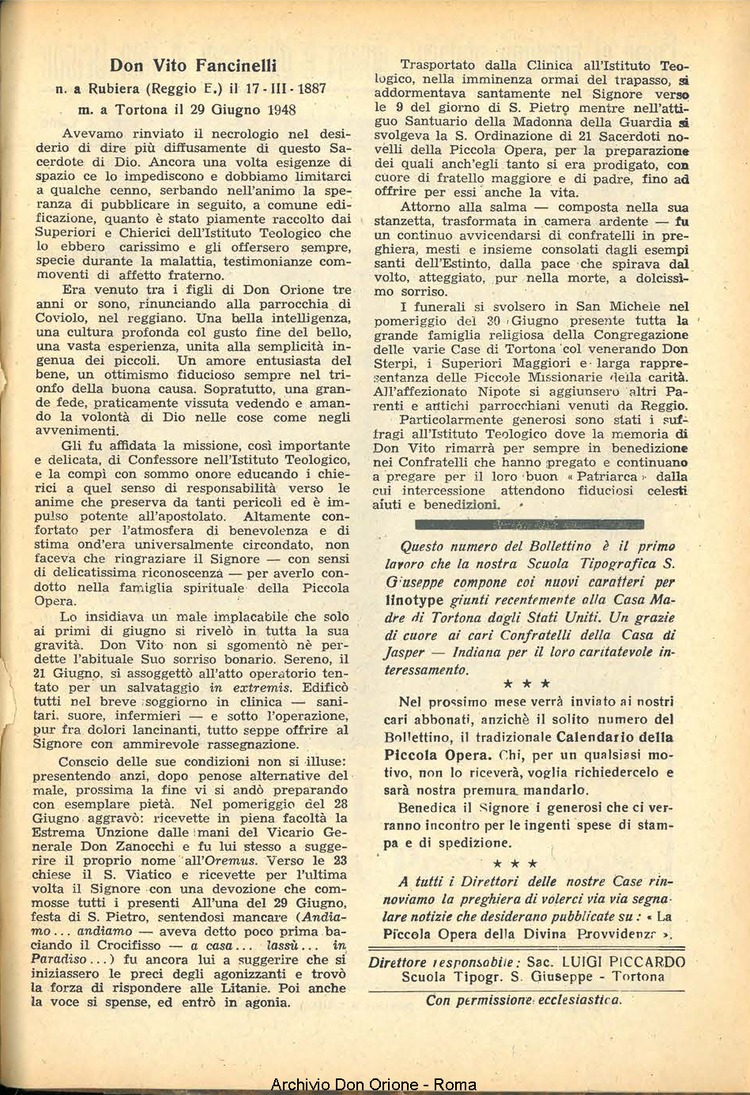 La piccola Opera della Divina Provvidenza, 43, 10, 01-10-1948, pagina 17