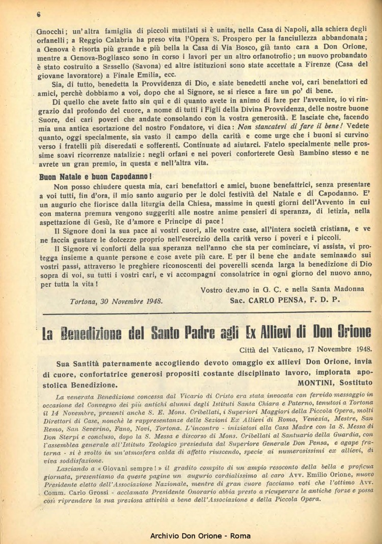 La piccola Opera della Divina Provvidenza, 43, 12, 01-12-1948, pagina 6