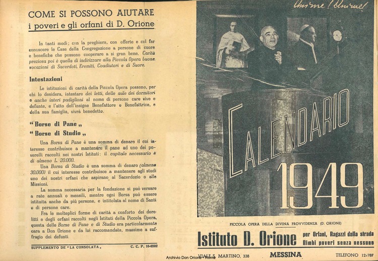 La piccola Opera della Divina Provvidenza, 43, 12, 01-12-1948 calendario, pagina 1