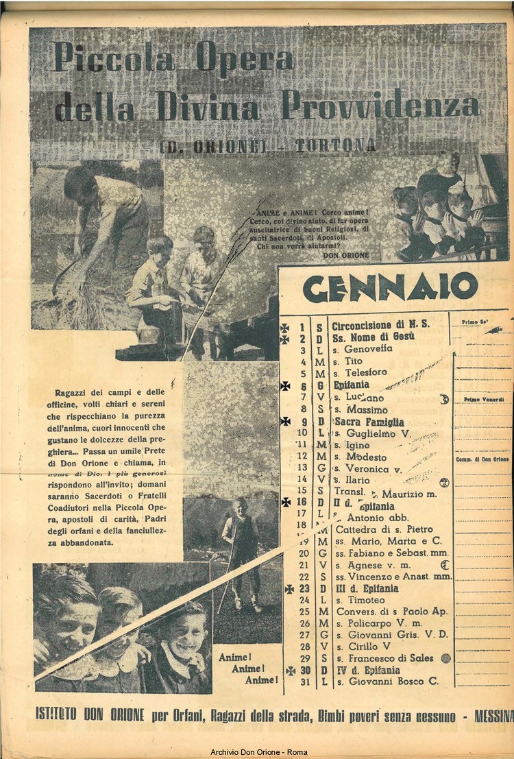 La piccola Opera della Divina Provvidenza, 43, 12, 01-12-1948 calendario, pagina 2
